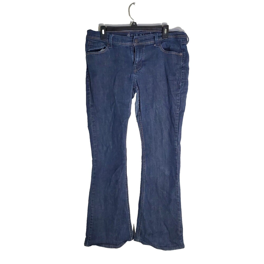 Women's Old Navy Denim Blue Jeans Size 16 Regular Flare Bell Bottom Style Pants